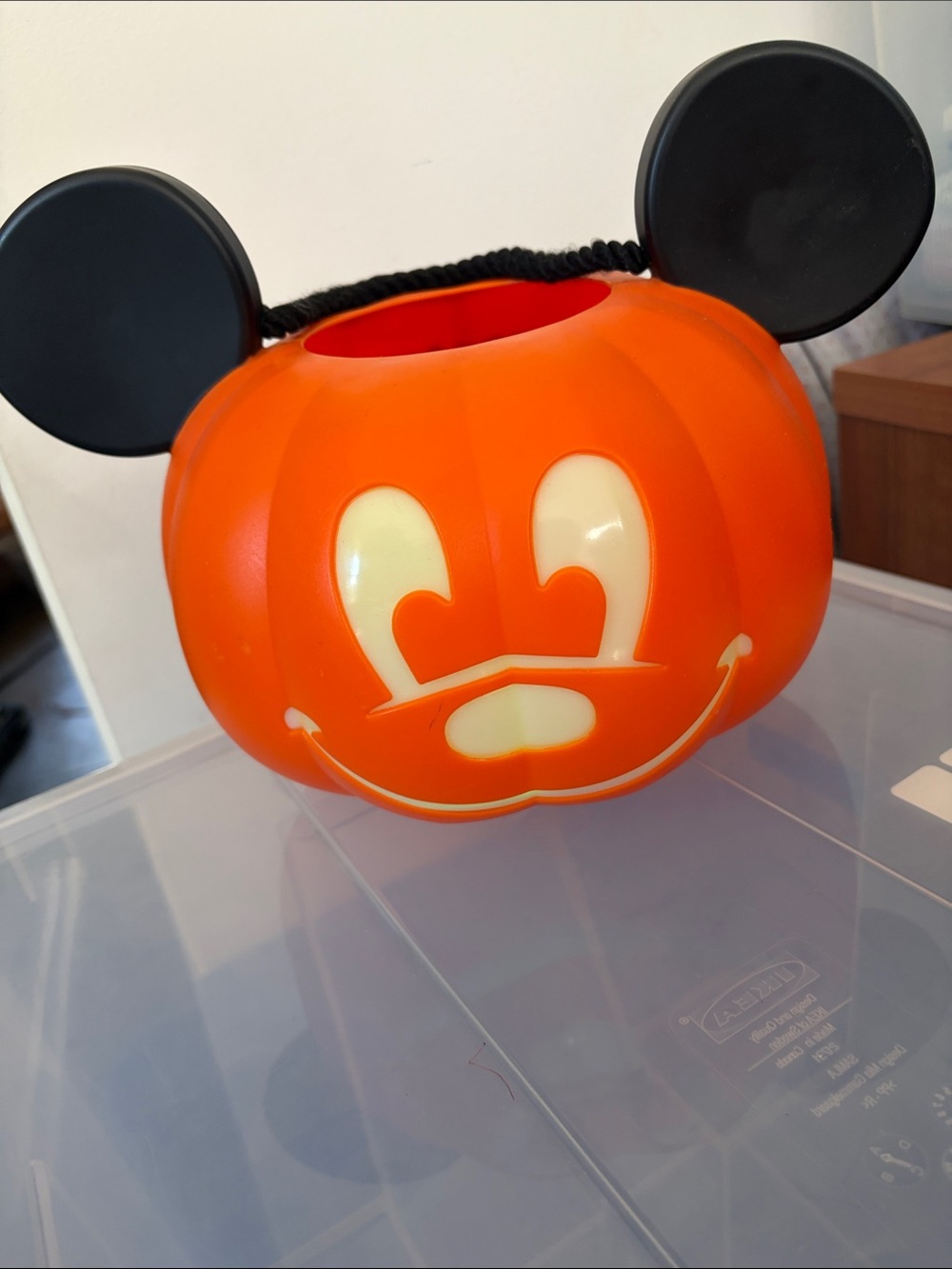 Mickey Pumpkin Trick-or-Treat Pail - Orange with Black Ears